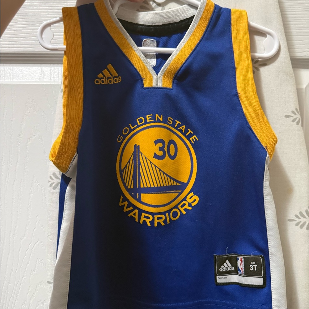 Adidas Golden State Warriors Kids Steph Curry Jersey - Blue and Gold